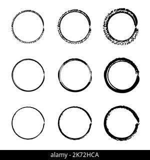Set of grunge circles. Frame super set. Speed lines in circle form ...