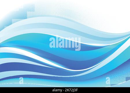 gradient wavy blue background vector design illustration Stock Vector