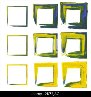 Rectangular vector frame. black square shape borders. Vector borders grunge template set. Stock Vector