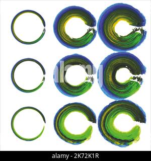Collection of Round. Vector grunge round shapes. Doodle circles for design elements. Stock Vector