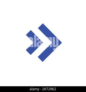 double arrow icon pointing to right. Stock Vector