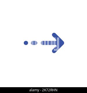 flat arrow pointing to right with dots in tail. Stock Vector