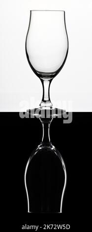 still life. Studio shot Studio shot of an empty crystal glass Stock Photo