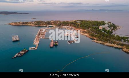 The new marina at Laimos Vouliagmenis,under construction,Attica,Greece Stock Photo