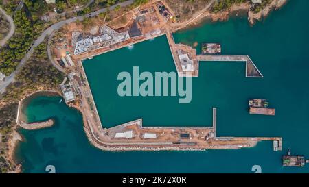 The new marina at Laimos Vouliagmenis,under construction,Attica,Greece Stock Photo