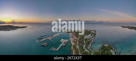 Panoramic view over vouliagmeni's gulf in Athnes,Greece Stock Photo