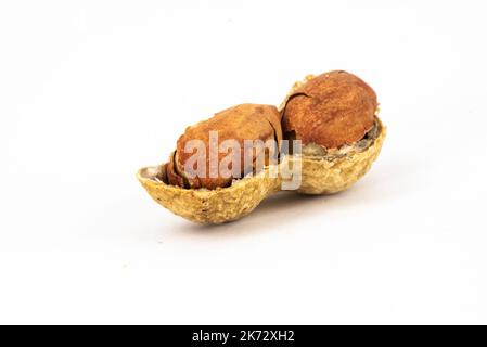 Netherlands. October 2022. Peanuts, isolated on white background. High quality photo Stock Photo