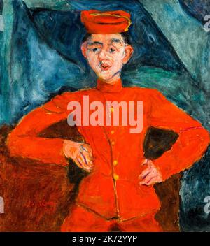 Chaim Soutine, Le Chasseur De Chez Maxim’s, portrait painting in oil on canvas, 1925-1929 Stock Photo