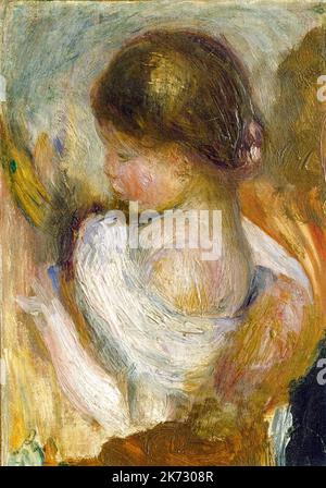 Pierre Auguste Renoir, Young Girl Reading, portrait painting in oil on canvas, circa 1888 Stock Photo