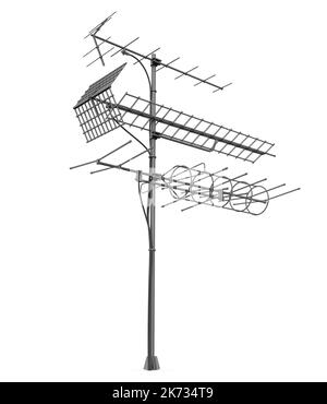 UHF VHF Television Antenna Isolated Stock Photo - Alamy