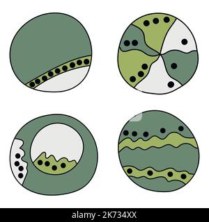 Geometric aboriginal art icon. Ethnic tribal rounded ornament. Afican, australian motiph. Dots painting. Vector illustration, template design for Stock Vector