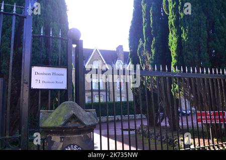 Chinese Consulate, Denison Road, Rusholme, Manchester, United Kingdom. The media has reported that, on 16th October, 2022, a protester about the situation in Hong Kong was dragged into the consulate grounds by unidentified men who came out of the consulate and the protester was then assaulted by them. A police officer intervened and the victim was pulled out of the grounds. The BBC reports that: 'the Foreign Office said it was urgently seeking clarity on the incident. Greater Manchester Police has launched an investigation'. Stock Photo