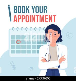Book doctor appointment card template Stock Vector