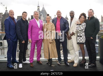 Black Adam' Cast Do Press in London, Pierce Brosnan & Dwayne Johnson  Coordinate in Bright Colors!, aldis hodge, Dwayne Johnson, Noah Centineo,  Pierce Brosnan, Quintessa Swindell, Sarah Shahi