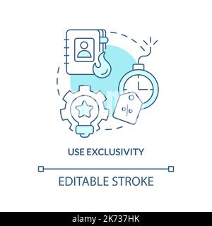 Use exclusivity turquoise concept icon Stock Vector