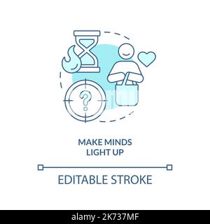 Make consumer minds light up turquoise concept icon Stock Vector