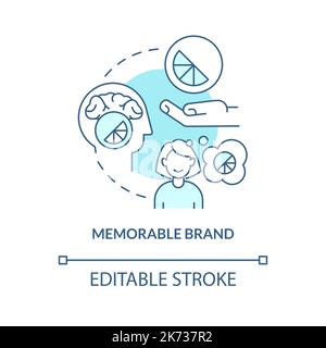 Memorable brand turquoise concept icon Stock Vector