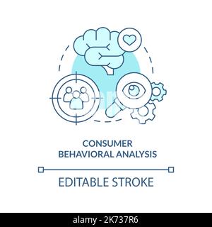 Consumer behavioral analysis turquoise concept icon Stock Vector