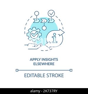Apply insights elsewhere turquoise concept icon Stock Vector