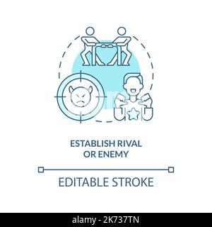 Establish rival and enemy turquoise concept icon Stock Vector
