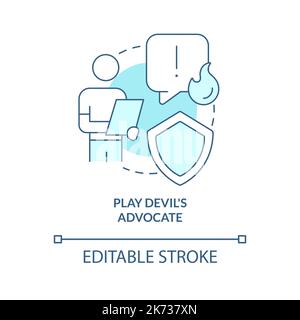 Play devil advocate turquoise concept icon Stock Vector