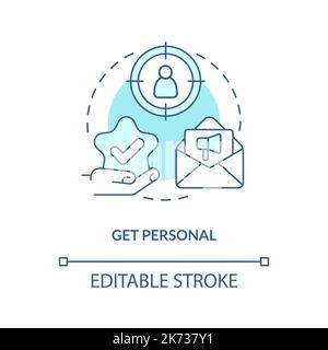 Get personal turquoise concept icon Stock Vector