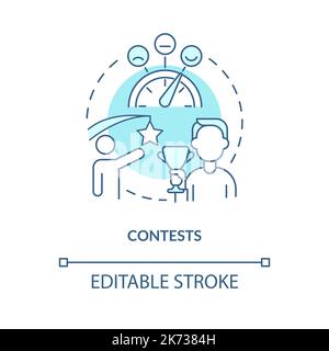 Contests turquoise concept icon Stock Vector