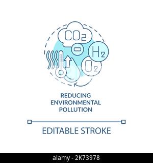 Reducing environmental pollution turquoise concept icon Stock Vector