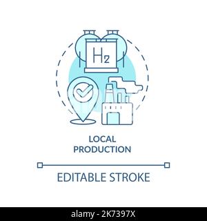 Local production turquoise concept icon Stock Vector