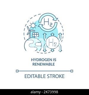 Hydrogen turquoise concept icon Stock Vector