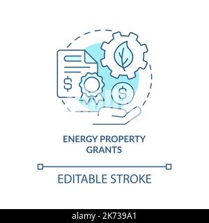 Energy property grants turquoise concept icon Stock Vector