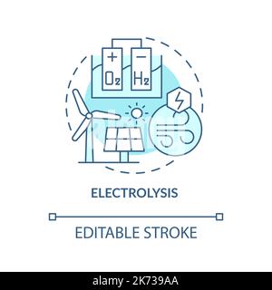 Electrolysis turquoise concept icon Stock Vector