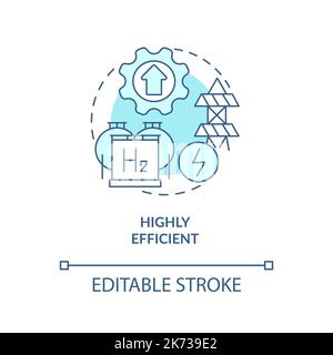 Highly efficient energy turquoise concept icon Stock Vector
