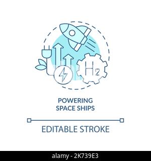 Powering spaceship turquoise concept icon Stock Vector