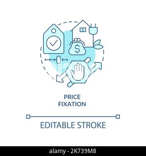 Price fixation turquoise concept icon Stock Vector