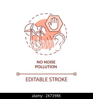 Noise pollution free red concept icon Stock Vector