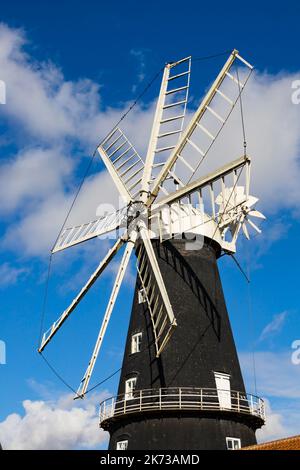 Pocklingtons Mill, the only 8 sailed windmill in Europe. Heckington village, Lincolnshire, England. Stock Photo