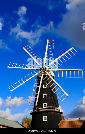 Pocklingtons Mill, the only 8 sailed windmill in Europe. Heckington village, Lincolnshire, England. Stock Photo