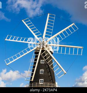 Pocklingtons Mill, the only 8 sailed windmill in Europe. Heckington village, Lincolnshire, England. Stock Photo