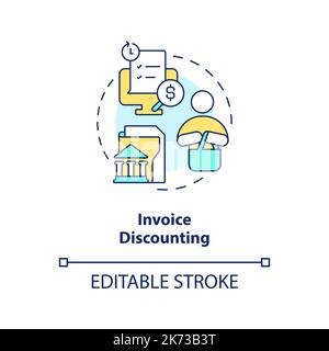 Invoice discounting concept icon Stock Vector