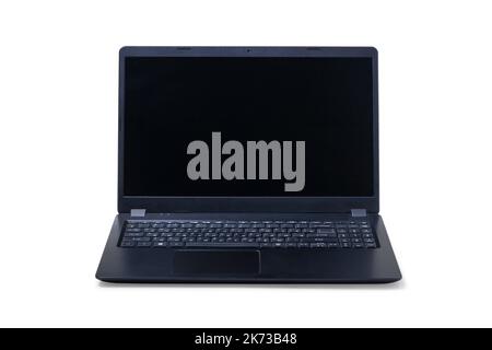Laptop closeup isolated on white background Stock Photo