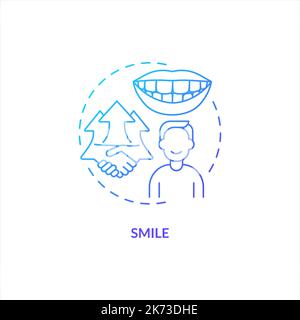 Smile blue gradient concept icon Stock Vector