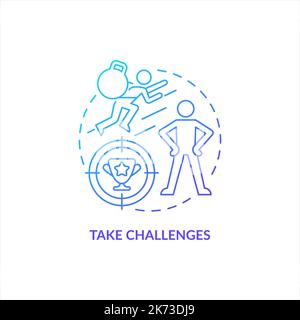 Take challenges blue gradient concept icon Stock Vector