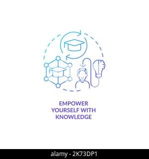Empower yourself with knowledge blue gradient concept icon Stock Vector