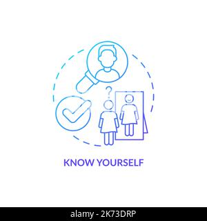 Know yourself blue gradient concept icon Stock Vector