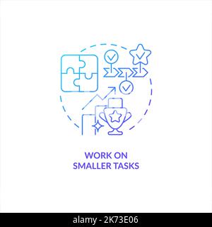 Work on smaller tasks blue gradient concept icon Stock Vector