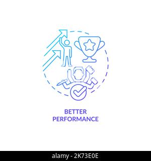 Better performance blue gradient concept icon Stock Vector