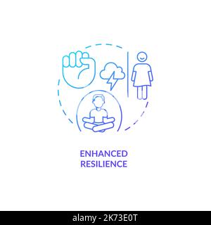 Enhanced resilience blue gradient concept icon Stock Vector