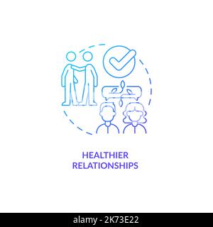 Healthier relationships blue gradient concept icon Stock Vector