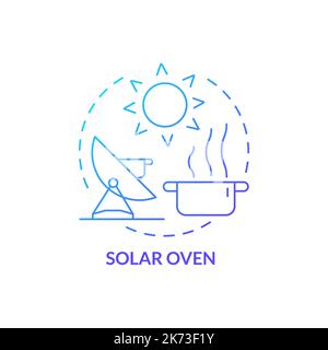 Solar oven blue gradient concept icon Stock Vector